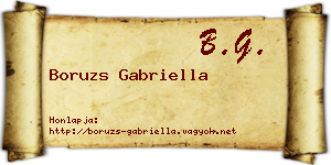 Boruzs Gabriella névjegykártya